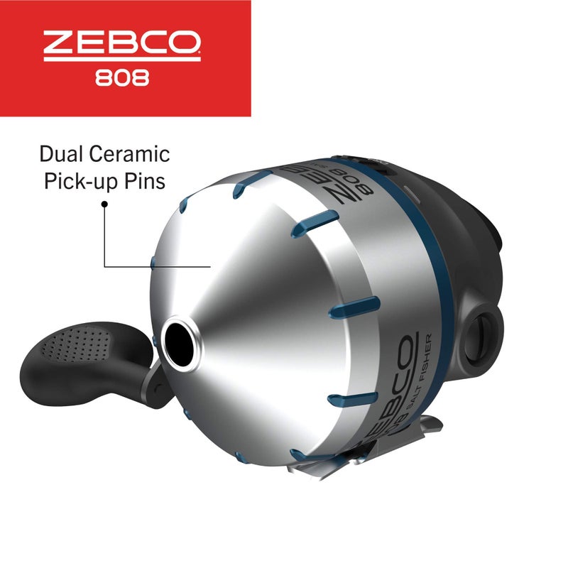 Zebco 808 Saltfisher Spincast Fishing Reel, Size 80 Reel, Changeable Right- or Left-Hand Retrieve, Pre-Spooled with 20-Pound Zebco Fishing Line, Stainless Steel Ball Bearing Drive, Silver - Image 4